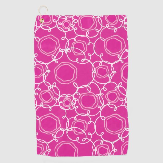 Abstract Floral Matrix (Hot Pink) Fine Art Golfhandtuch (Vorderseite)