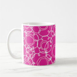 Abstract Floral Matrix (Hot Pink) Fine Art Kaffeetasse