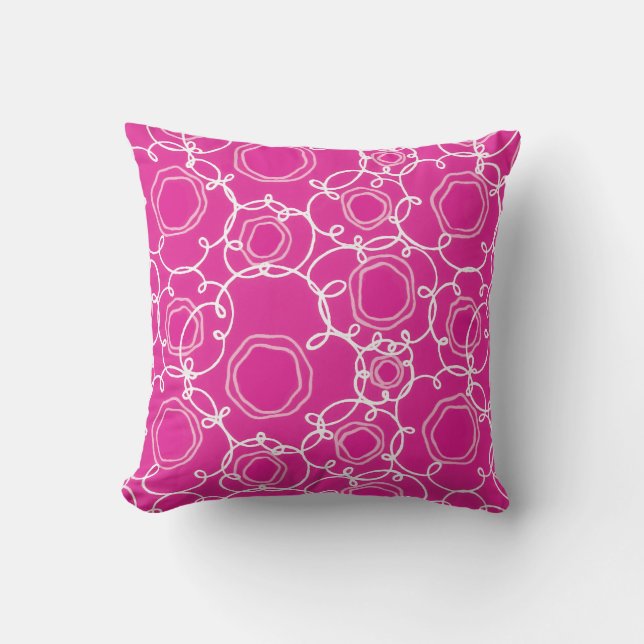 Abstract Floral Matrix (Hot Pink) Fine Art Kissen (Vorderseite)