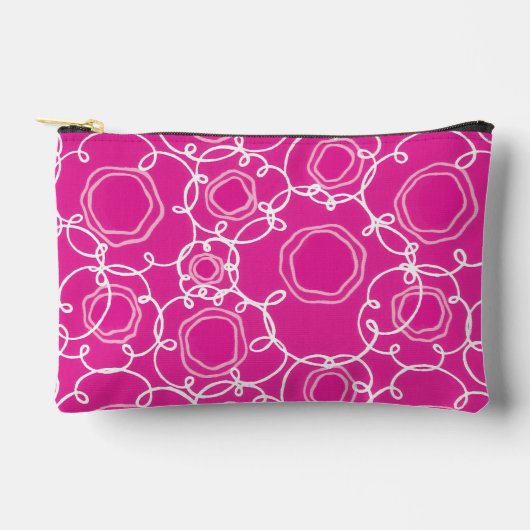 Abstract Floral Matrix (Hot Pink) Fine Art Zubehörtasche (Vorderseite)