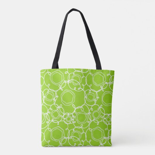 Abstract Floral Matrix (Lime) Fine Art Tasche (Rückseite)