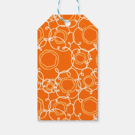 Abstract Floral Matrix (Orange) Fine Art Geschenkanhänger (Vorderseite)