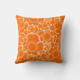 Abstract Floral Matrix (Orange) Fine Art Kissen