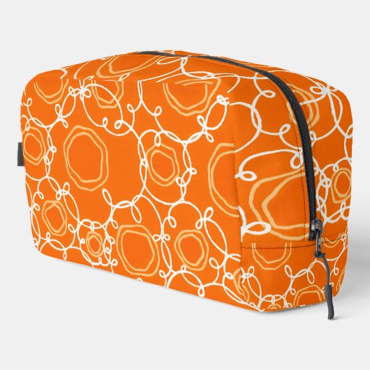 Abstract Floral Matrix (Orange) Fine Art Waschbeutel (Rechte Ecke)