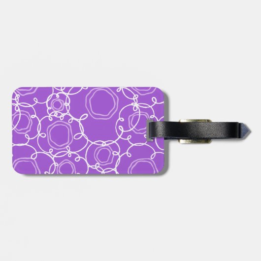 Abstract Floral Matrix (Purple) Fine Art Gepäckanhänger (Rückseite horizontal)