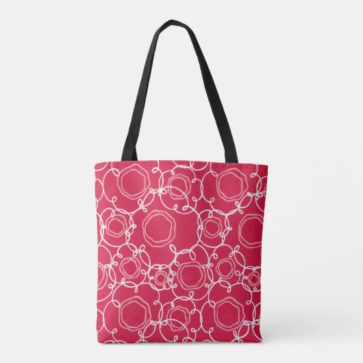 Abstract Floral Matrix (Red) Fine Art Tasche (Rückseite)