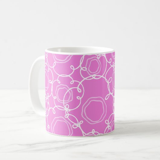 Abstract Floral Matrix (Soft Pink) Fine Art Kaffeetasse (Vorderseite Links)