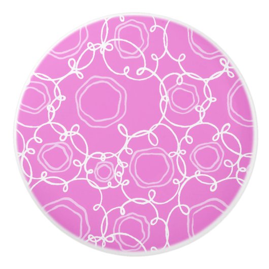 Abstract Floral Matrix (Soft Pink) Fine Art Keramikknauf (Vorderseite)