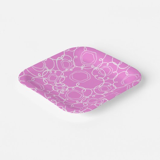 Abstract Floral Matrix (Soft Pink) Fine Art Pappteller (Gewinkelt)