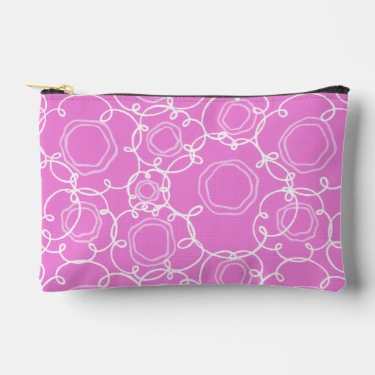 Abstract Floral Matrix (Soft Pink) Fine Art Zubehörtasche (Vorderseite)