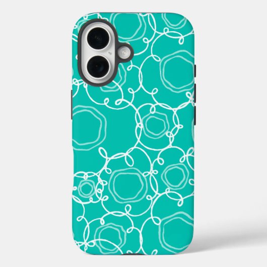 Abstract Floral Matrix (Teal) Fine Art Case-Mate iPhone Hülle (Rückseite)