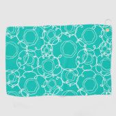 Abstract Floral Matrix (Teal) Fine Art Golfhandtuch (Horizontal)