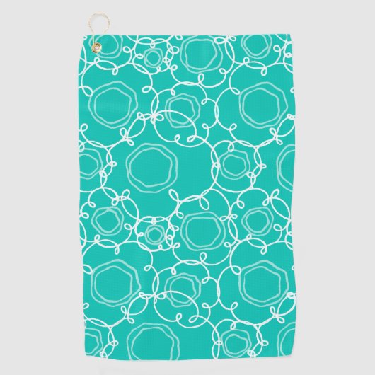 Abstract Floral Matrix (Teal) Fine Art Golfhandtuch (Vorderseite)