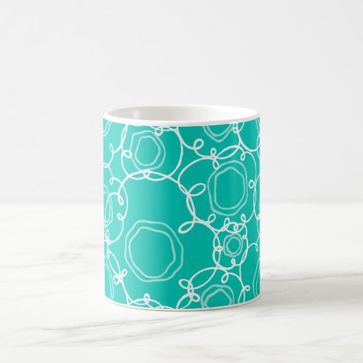 Abstract Floral Matrix (Teal) Fine Art Kaffeetasse (Mittel)