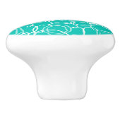 Abstract Floral Matrix (Teal) Fine Art Keramikknauf (Seitenansicht)