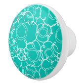 Abstract Floral Matrix (Teal) Fine Art Keramikknauf (Rechts)