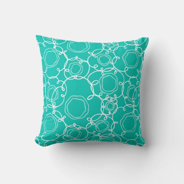 Abstract Floral Matrix (Teal) Fine Art Kissen (Vorderseite)
