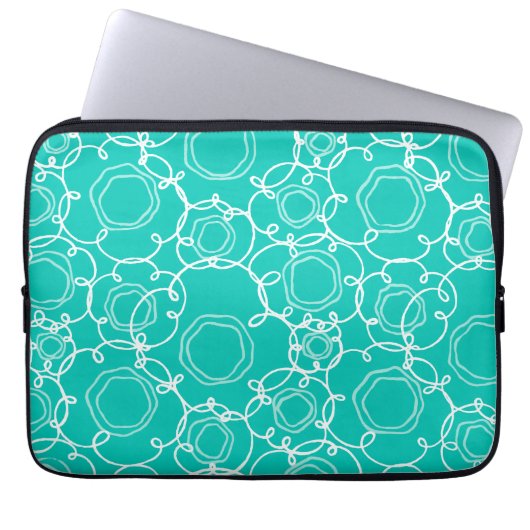 Abstract Floral Matrix (Teal) Fine Art Laptopschutzhülle (Vorderseite)