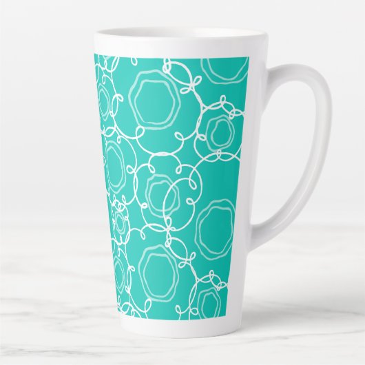Abstract Floral Matrix (Teal) Fine Art Milchtasse (Rechts)