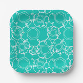 Abstract Floral Matrix (Teal) Fine Art Pappteller (Vorderseite)
