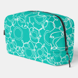 Abstract Floral Matrix (Teal) Fine Art Waschbeutel