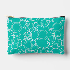 Abstract Floral Matrix (Teal) Fine Art Zubehörtasche
