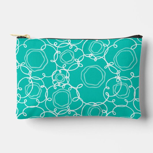 Abstract Floral Matrix (Teal) Fine Art Zubehörtasche (Vorderseite)