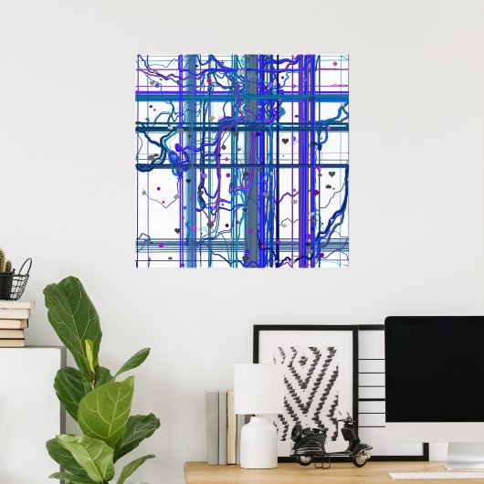Abstract Floral Murals Geometric Pattern Design Poster (Heimbüro)