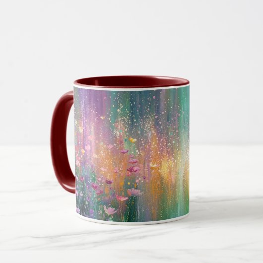 Abstract Floral Painting with Vibrant Colors Tasse (Vorderseite Links)