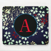 ABSTRACT FLORAL PATTERN CUSTOM INITIAL Mousepad (Vorne)