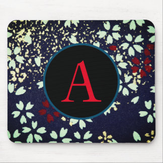 ABSTRACT FLORAL PATTERN CUSTOM INITIAL Mousepad