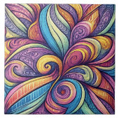 Abstract Floral pattern Fliese (Vorderseite)