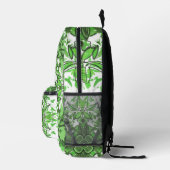 Abstract Floral Pattern In Black & Green On White Bedruckter Rucksack (Rechts)