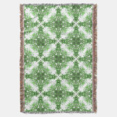 Abstract Floral Pattern In Black & Green On White Decke (Vorderseite Vertikal)