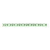 Abstract Floral Pattern In Black Green On White Sa Satinband (Vorderseite)