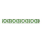 Abstract Floral Pattern In Black Green On White Satinband (Vorderseite)