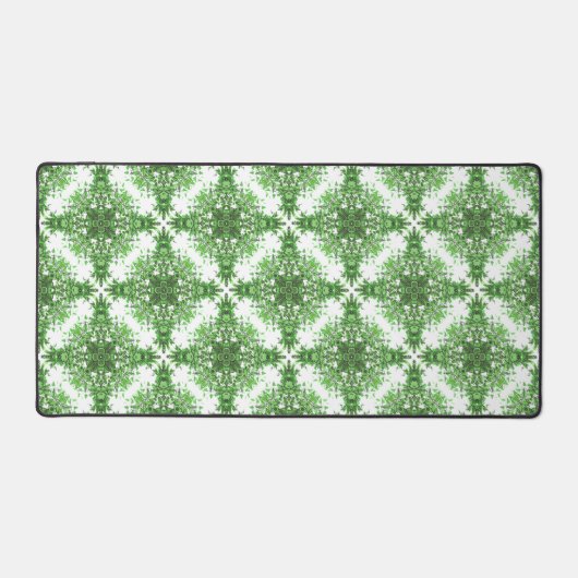 Abstract Floral Pattern In Black & Green On White Schreibtischunterlage (Vorderseite)