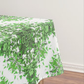 Abstract Floral Pattern In Black & Green On White Tischdecke (Beispiel)
