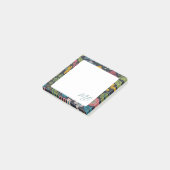 Abstract Floral Pattern Monogram Post-it Klebezettel (angewinkelt)