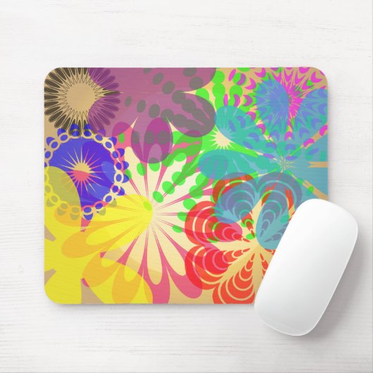 Abstract Floral Pattern Mousepad (Mit Mouse)