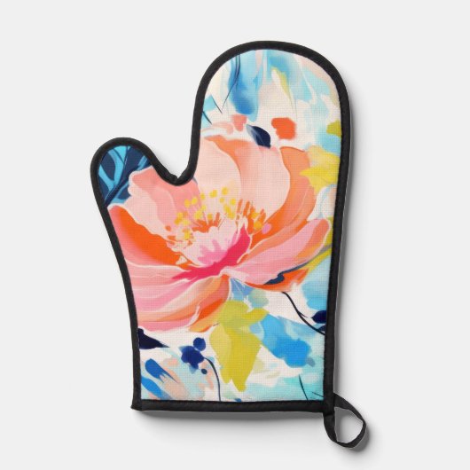 Abstract floral pattern painting  ofenhandschuh (Vorderseite)