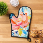 Abstract floral pattern painting  ofenhandschuh (Oben unten)