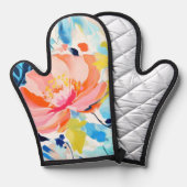 Abstract floral pattern painting  ofenhandschuh (Vorderseite/Rückseite)