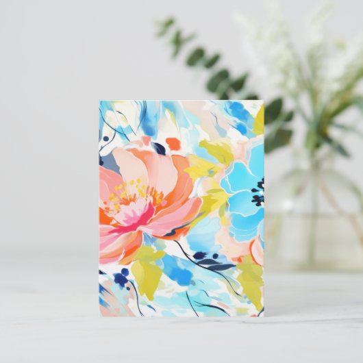 Abstract floral pattern painting  postkarte (Stehend Vorderseite)