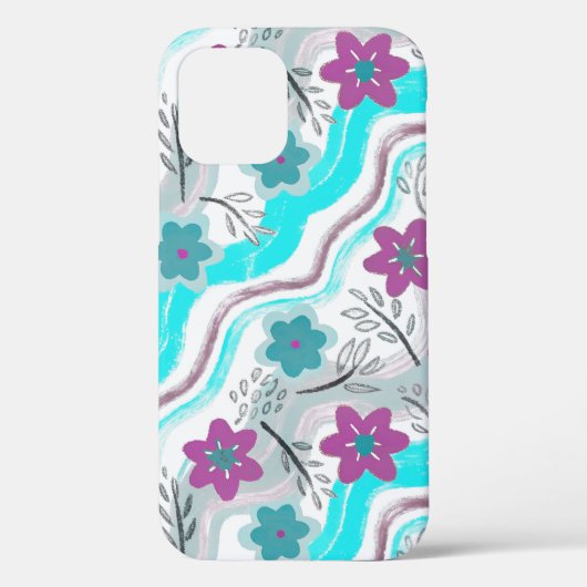 Abstract Floral Retro Swirls Case-Mate iPhone Hülle (Rückseite)