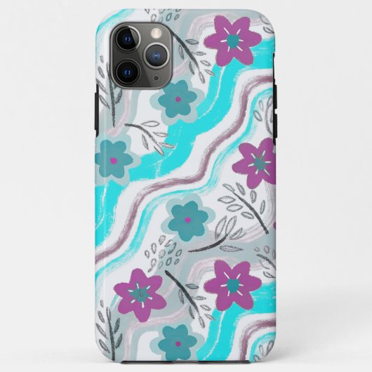 Abstract Floral Retro Swirls Case-Mate iPhone Hülle (Rückseite)