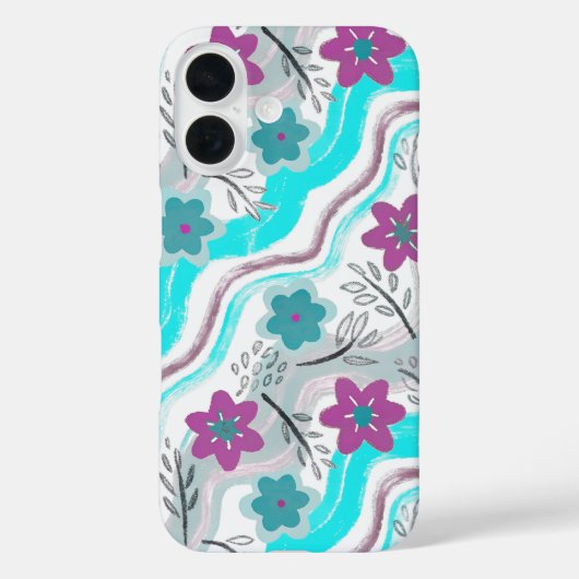 Abstract Floral Retro Swirls Case-Mate iPhone Hülle (Rückseite)