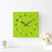 Abstract floral roses pattern quadratische wanduhr (Zuhause)