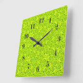 Abstract floral roses pattern quadratische wanduhr (Winkel)