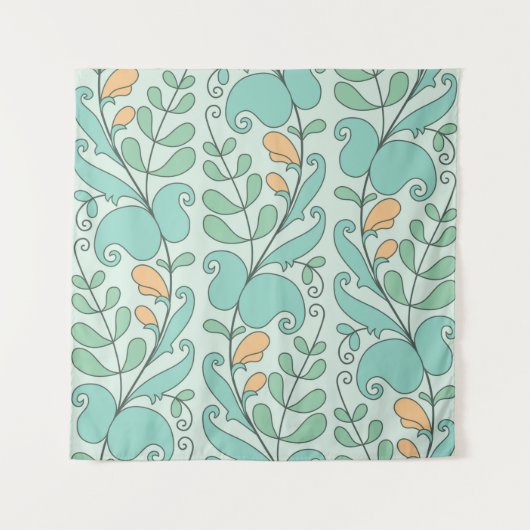 Abstract floral seamless pattern wandteppich (Vorderseite)